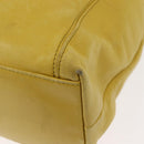 CHANEL COCO Mark Shoulder Bag Leather Yellow CC Auth hk3101-17
