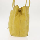 CHANEL COCO Mark Shoulder Bag Leather Yellow CC Auth hk3101-4