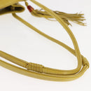 CHANEL COCO Mark Shoulder Bag Leather Yellow CC Auth hk3101-8