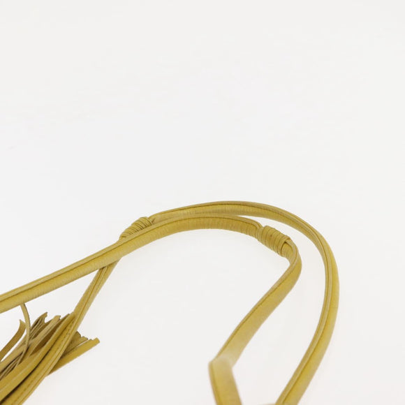 CHANEL COCO Mark Shoulder Bag Leather Yellow CC Auth hk3101