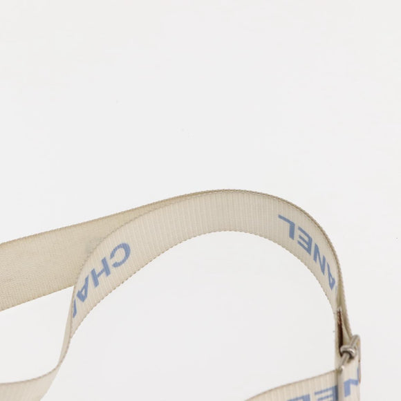 CHANEL Sports Shoulder Bag Nylon Gray Silver CC Auth hk3103