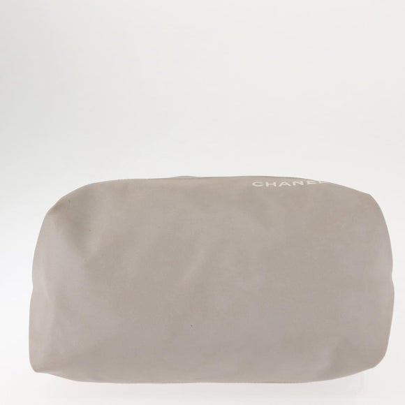 CHANEL Sports Shoulder Bag Nylon Gray Silver CC Auth hk3103