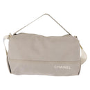 CHANEL Sports Shoulder Bag Nylon Gray Silver CC Auth hk3103-13