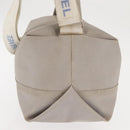 CHANEL Sports Shoulder Bag Nylon Gray Silver CC Auth hk3103-3