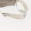 CHANEL Sports Shoulder Bag Nylon Gray Silver CC Auth hk3103-8