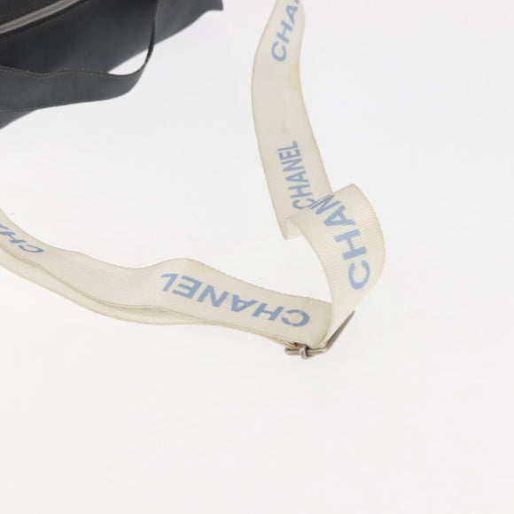 CHANEL Sports Shoulder Bag Nylon Gray Silver CC Auth hk3104