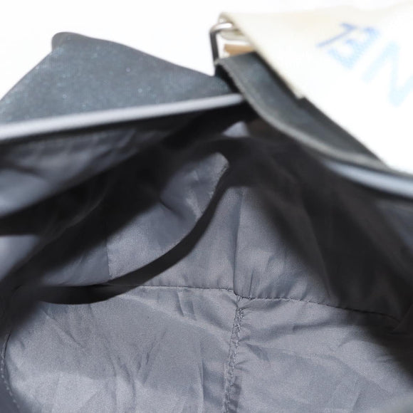 CHANEL Sports Shoulder Bag Nylon Gray Silver CC Auth hk3104