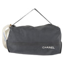 CHANEL Sports Shoulder Bag Nylon Gray Silver CC Auth hk3104-13
