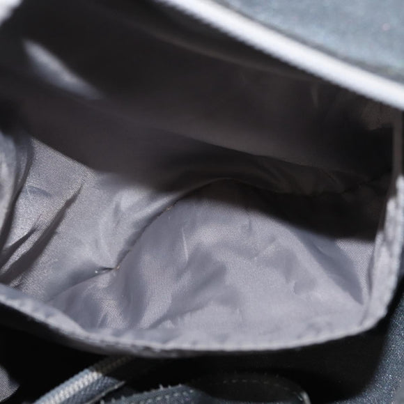 CHANEL Sports Shoulder Bag Nylon Gray Silver CC Auth hk3104