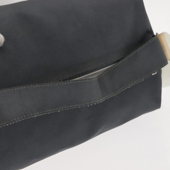 CHANEL Sports Shoulder Bag Nylon Gray Silver CC Auth hk3104