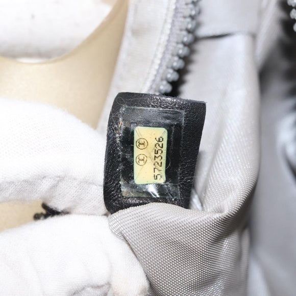 CHANEL Hand Bag rubber Gray CC Auth hk3106