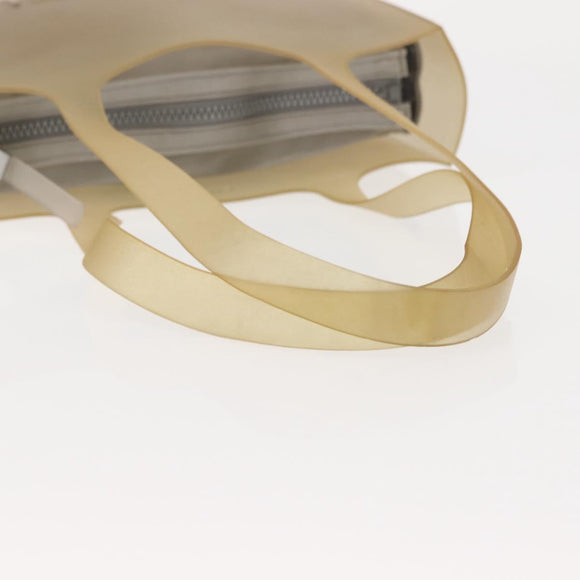 CHANEL Hand Bag rubber Gray CC Auth hk3106