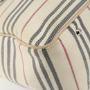 BURBERRY Tote Bag Canvas Ivory Silver Auth hk3108-14