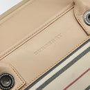BURBERRY Tote Bag Canvas Ivory Silver Auth hk3108-17