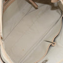 BURBERRY Tote Bag Canvas Ivory Silver Auth hk3108-12