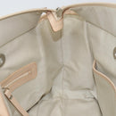 BURBERRY Tote Bag Canvas Ivory Silver Auth hk3108-19