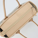 BURBERRY Tote Bag Canvas Ivory Silver Auth hk3108-6