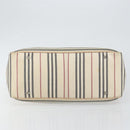 BURBERRY Tote Bag Canvas Ivory Silver Auth hk3108-5