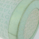 BVLGARI Logo mania Shoulder Bag Canvas Leather Green Emerald Auth hk3109-9