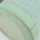 BVLGARI Logo mania Shoulder Bag Canvas Leather Green Emerald Auth hk3109-14