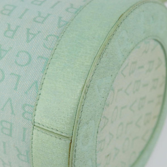 BVLGARI Logo mania Shoulder Bag Canvas Leather Green Emerald Auth hk3109