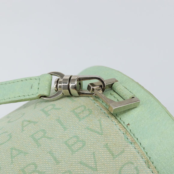 BVLGARI Logo mania Shoulder Bag Canvas Leather Green Emerald Auth hk3109