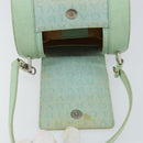 BVLGARI Logo mania Shoulder Bag Canvas Leather Green Emerald Auth hk3109-10