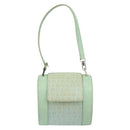 BVLGARI Logo mania Shoulder Bag Canvas Leather Green Emerald Auth hk3109-13