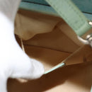 BVLGARI Logo mania Shoulder Bag Canvas Leather Green Emerald Auth hk3109-21