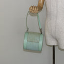 BVLGARI Logo mania Shoulder Bag Canvas Leather Green Emerald Auth hk3109-22