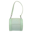 BVLGARI Logo mania Shoulder Bag Canvas Leather Green Emerald Auth hk3109-2