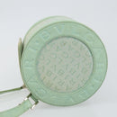 BVLGARI Logo mania Shoulder Bag Canvas Leather Green Emerald Auth hk3109-4