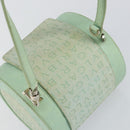 BVLGARI Logo mania Shoulder Bag Canvas Leather Green Emerald Auth hk3109-6
