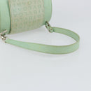 BVLGARI Logo mania Shoulder Bag Canvas Leather Green Emerald Auth hk3109-7