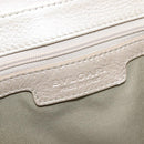 BVLGARI Chandra Shoulder Bag Leather Silver Gold Auth hk3110-19