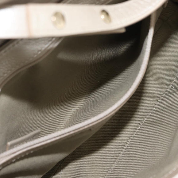 BVLGARI Chandra Shoulder Bag Leather Silver Gold Auth hk3110