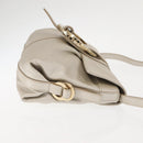 BVLGARI Chandra Shoulder Bag Leather Silver Gold Auth hk3110-3