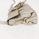 BVLGARI Chandra Shoulder Bag Leather Silver Gold Auth hk3110-4