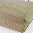 CELINE Macadam Canvas Hand Bag PVC Leather Beige Gold Auth hk3111-9