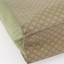 CELINE Macadam Canvas Hand Bag PVC Leather Beige Gold Auth hk3111-14