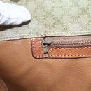 CELINE Macadam Canvas Hand Bag PVC Leather Beige Gold Auth hk3111-18