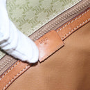 CELINE Macadam Canvas Hand Bag PVC Leather Beige Gold Auth hk3111-12