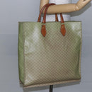 CELINE Macadam Canvas Hand Bag PVC Leather Beige Gold Auth hk3111-22