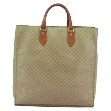 CELINE Macadam Canvas Hand Bag PVC Leather Beige Gold Auth hk3111 - 0