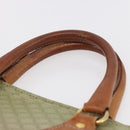 CELINE Macadam Canvas Hand Bag PVC Leather Beige Gold Auth hk3111-8
