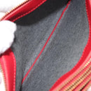 CELINE Trio large Shoulder Bag Leather Red Gold Auth hk3112-11