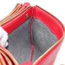 CELINE Trio large Shoulder Bag Leather Red Gold Auth hk3112-20