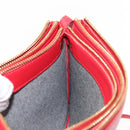 CELINE Trio large Shoulder Bag Leather Red Gold Auth hk3112-22