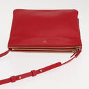 CELINE Trio large Shoulder Bag Leather Red Gold Auth hk3112-6