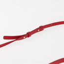 CELINE Trio large Shoulder Bag Leather Red Gold Auth hk3112-8